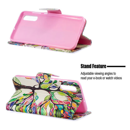 Pattern Printing PU Leather Wallet Stand Flip Cover for Samsung Galaxy A70