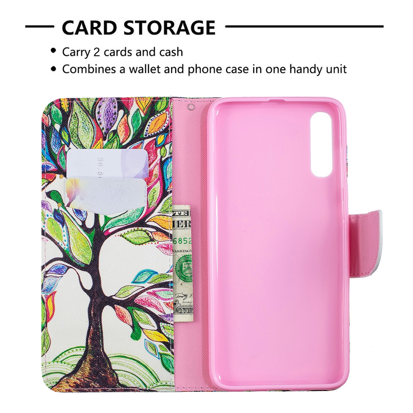 Pattern Printing PU Leather Wallet Stand Flip Cover for Samsung Galaxy A70