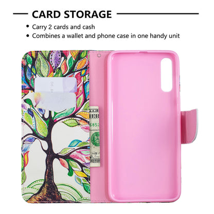 Pattern Printing PU Leather Wallet Stand Flip Cover for Samsung Galaxy A70