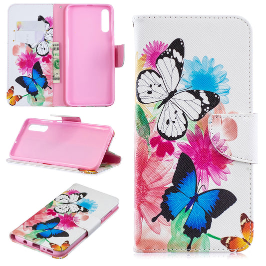 Pattern Printing PU Leather Wallet Stand Flip Cover for Samsung Galaxy A70