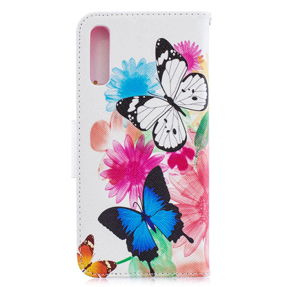 Pattern Printing PU Leather Wallet Stand Flip Cover for Samsung Galaxy A70