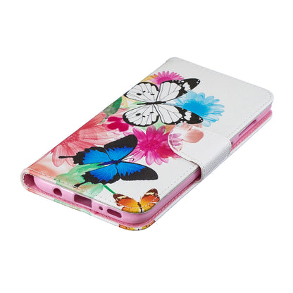 Pattern Printing PU Leather Wallet Stand Flip Cover for Samsung Galaxy A70