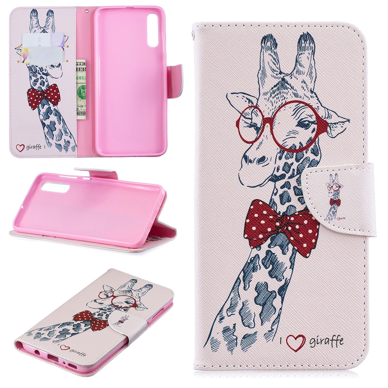 Pattern Printing PU Leather Wallet Stand Flip Cover for Samsung Galaxy A70