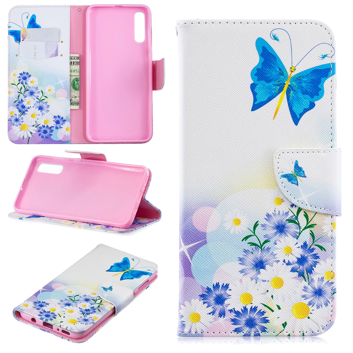 Pattern Printing PU Leather Wallet Stand Flip Cover for Samsung Galaxy A70