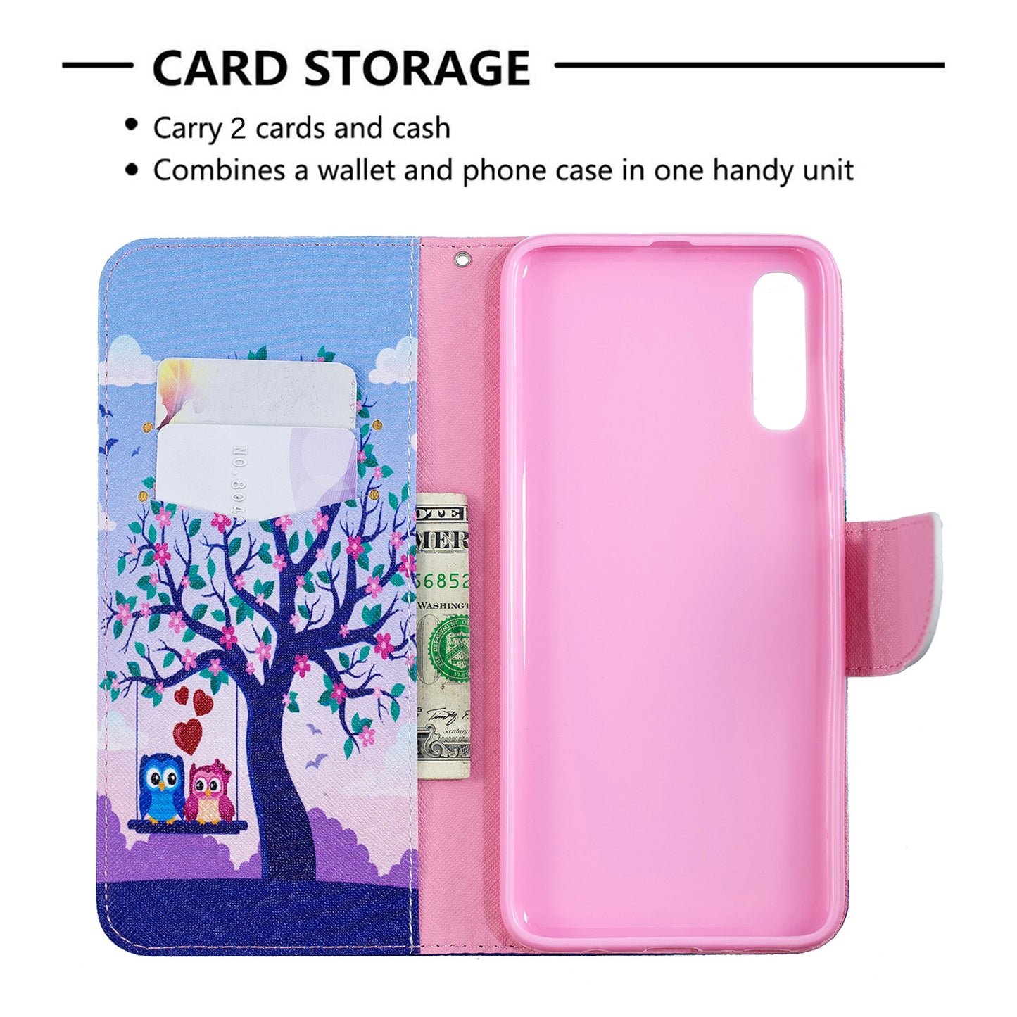 For Samsung Galaxy A70 Pattern Printing Leather Stand Wallet Case