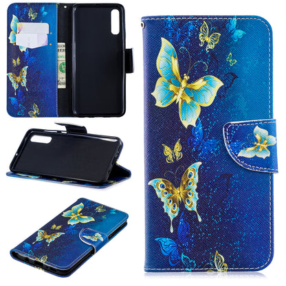 For Samsung Galaxy A70 Pattern Printing Leather Stand Wallet Case