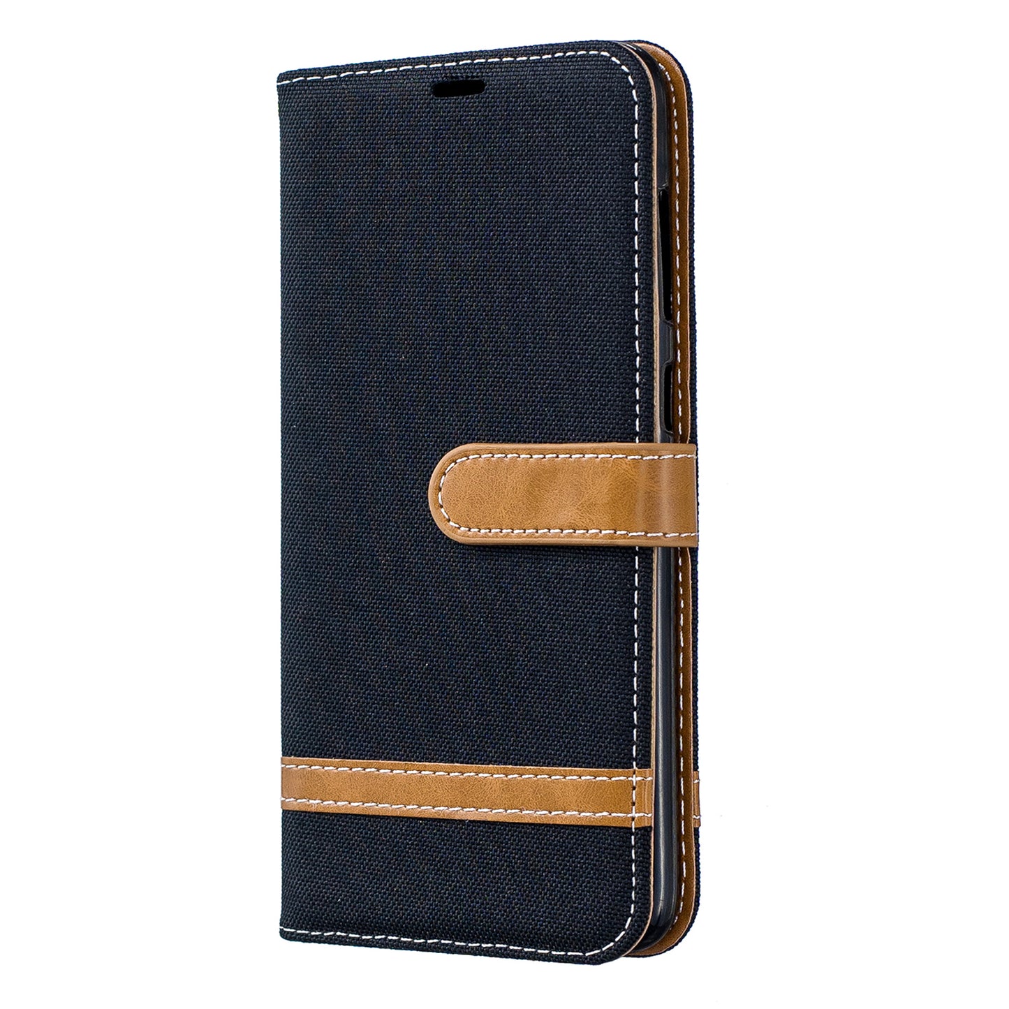 Two-tone Jean Cloth PU Leather Flip Case for Samsung Galaxy A70