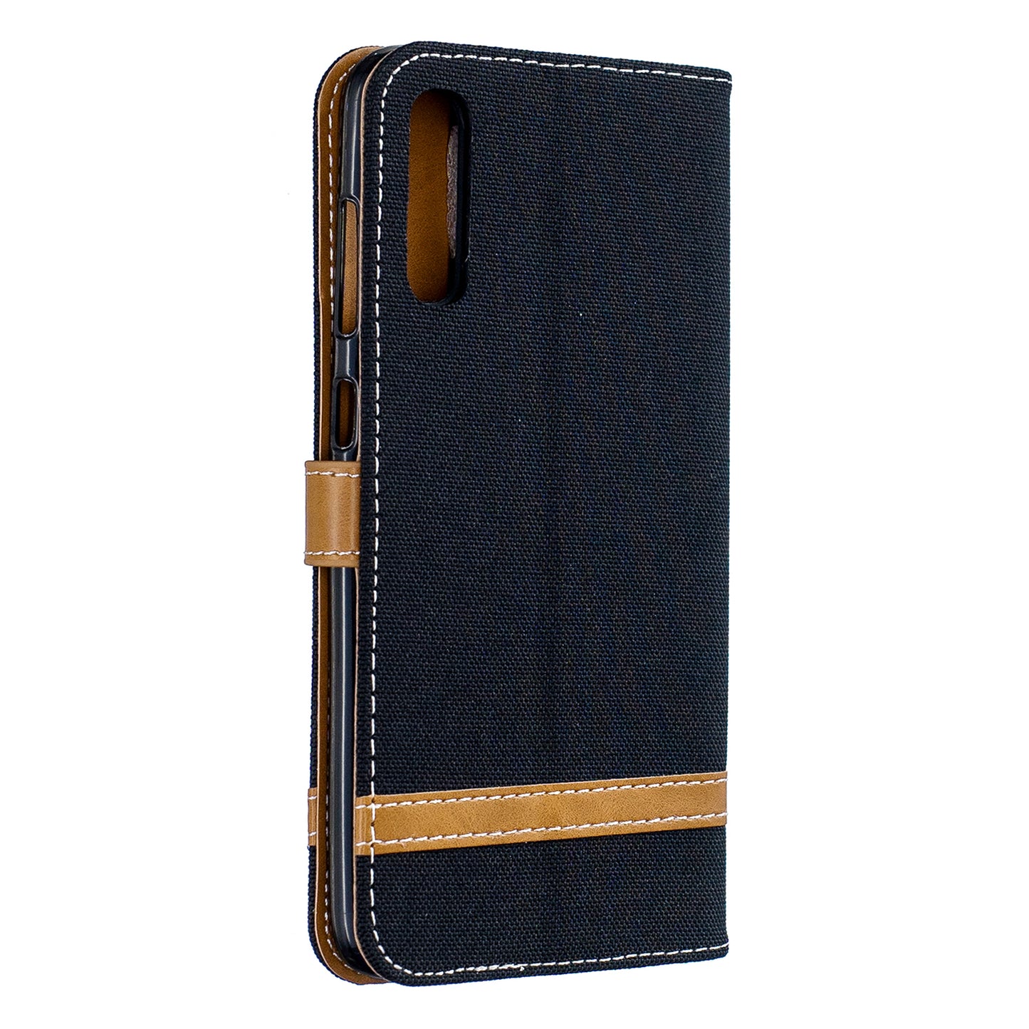 Two-tone Jean Cloth PU Leather Flip Case for Samsung Galaxy A70