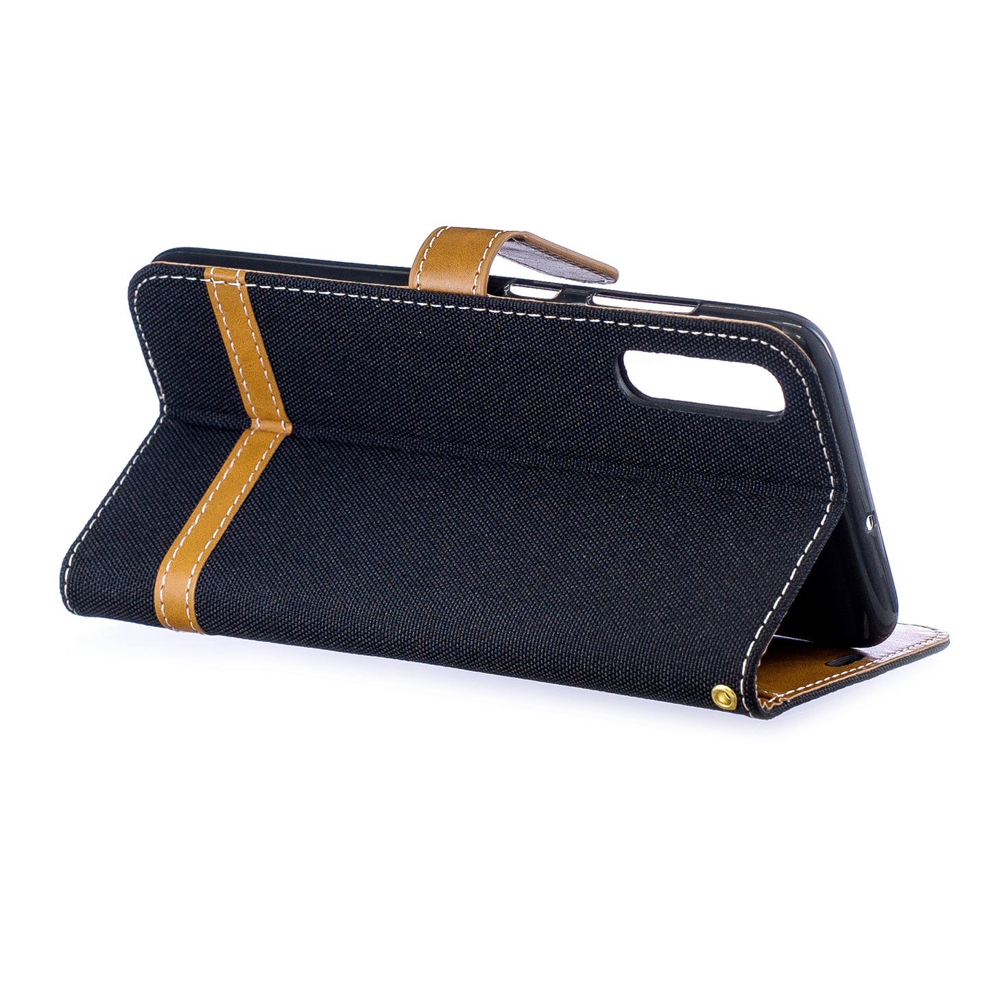 Two-tone Jean Cloth PU Leather Flip Case for Samsung Galaxy A70