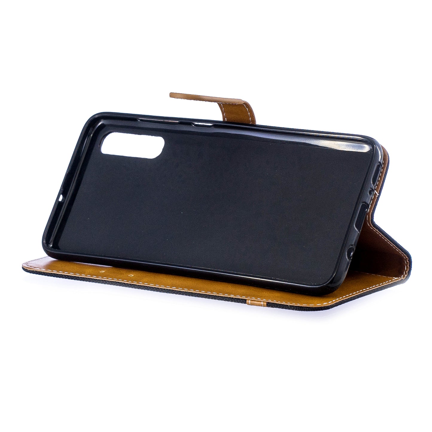 Two-tone Jean Cloth PU Leather Flip Case for Samsung Galaxy A70
