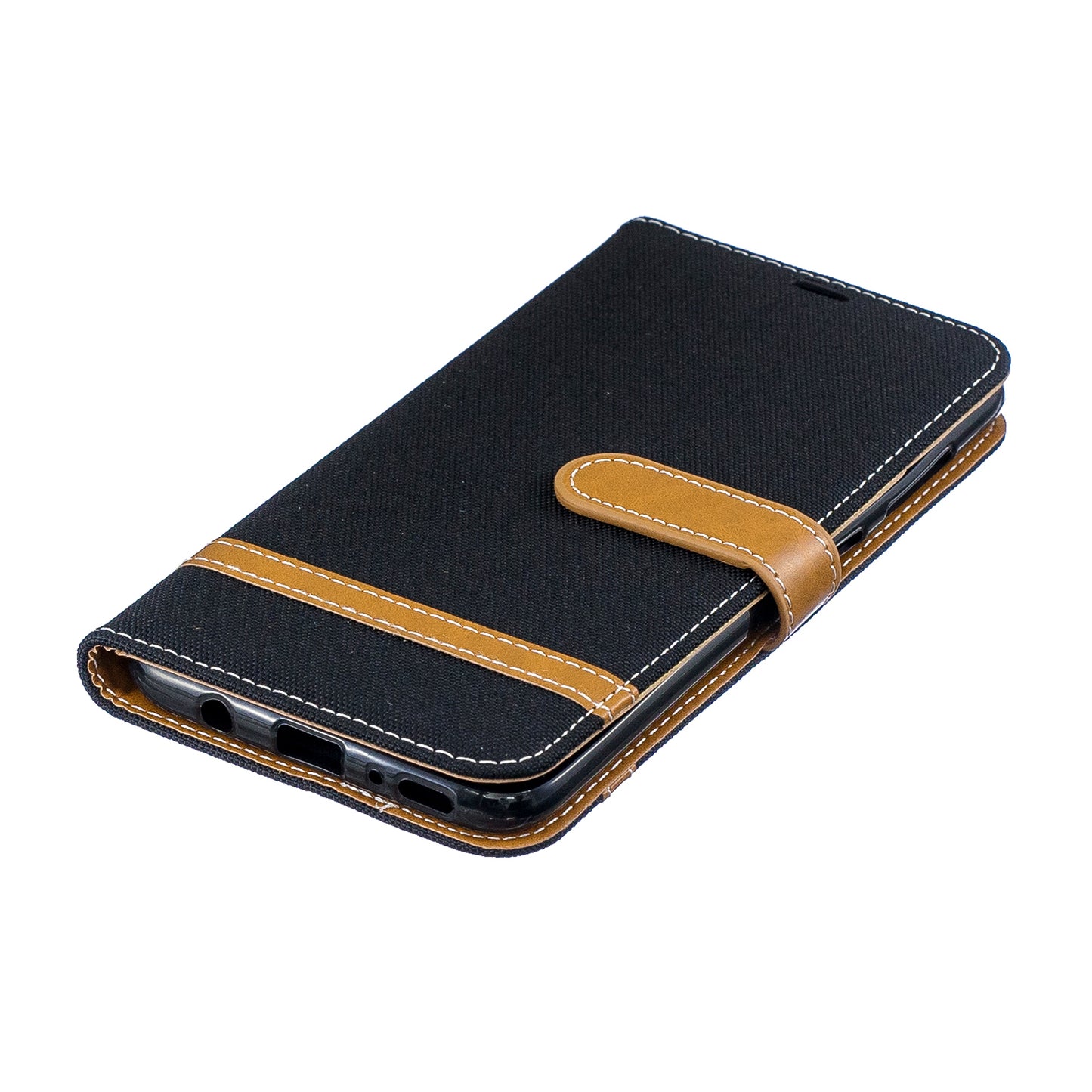 Two-tone Jean Cloth PU Leather Flip Case for Samsung Galaxy A70