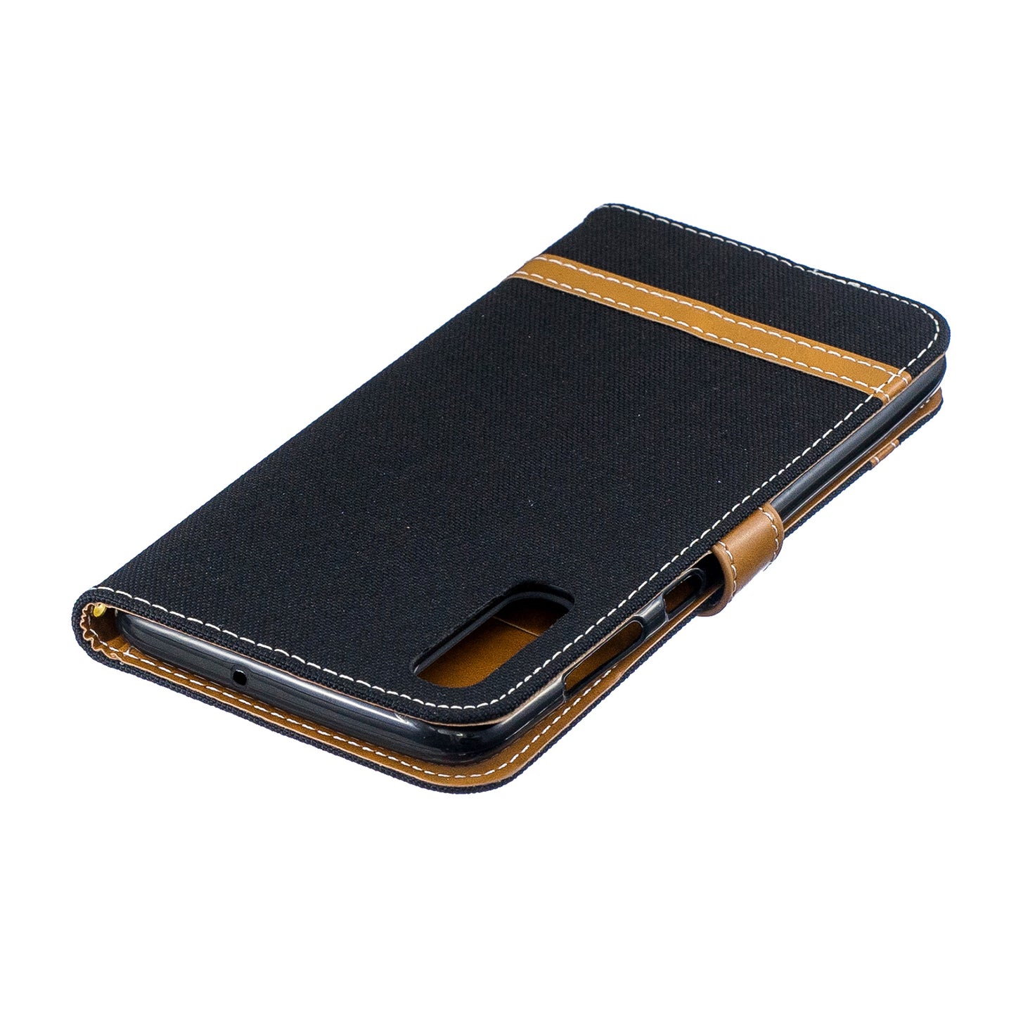 Two-tone Jean Cloth PU Leather Flip Case for Samsung Galaxy A70