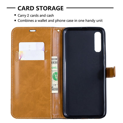 Two-tone Jean Cloth PU Leather Flip Case for Samsung Galaxy A70