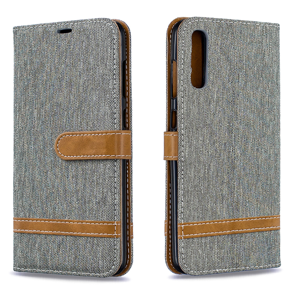 Two-tone Jean Cloth PU Leather Flip Case for Samsung Galaxy A70
