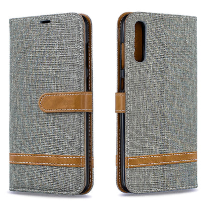 Two-tone Jean Cloth PU Leather Flip Case for Samsung Galaxy A70