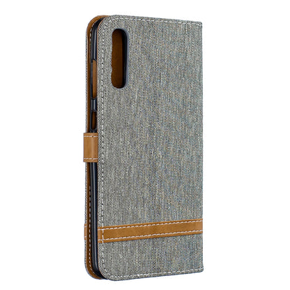 Two-tone Jean Cloth PU Leather Flip Case for Samsung Galaxy A70