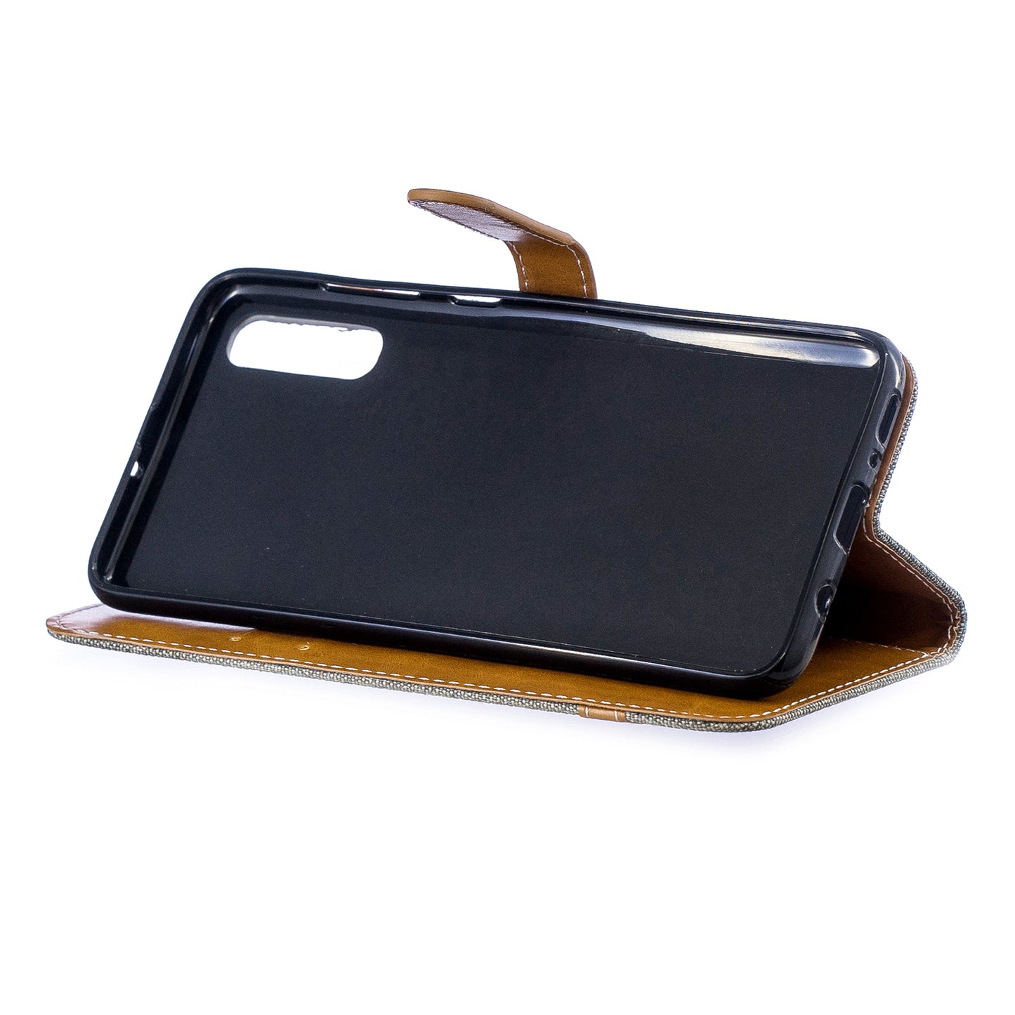 Two-tone Jean Cloth PU Leather Flip Case for Samsung Galaxy A70