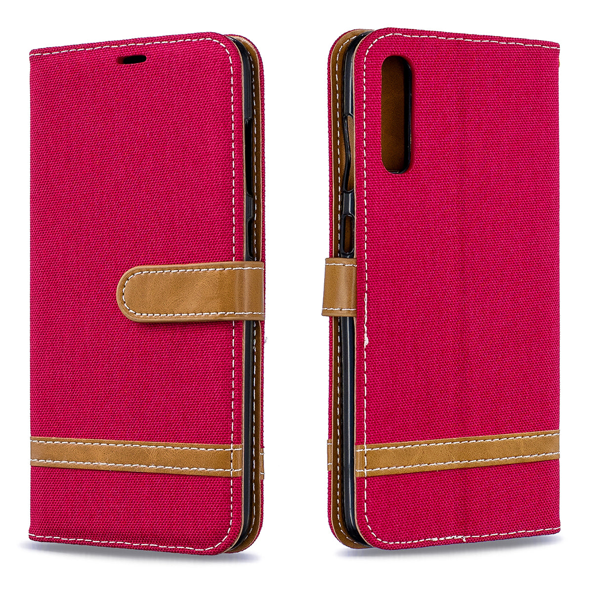 Two-tone Jean Cloth PU Leather Flip Case for Samsung Galaxy A70