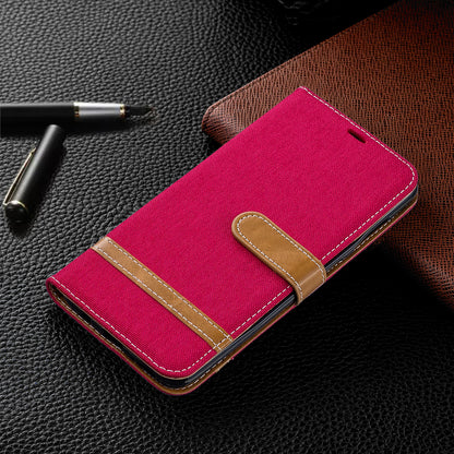 Two-tone Jean Cloth PU Leather Flip Case for Samsung Galaxy A70