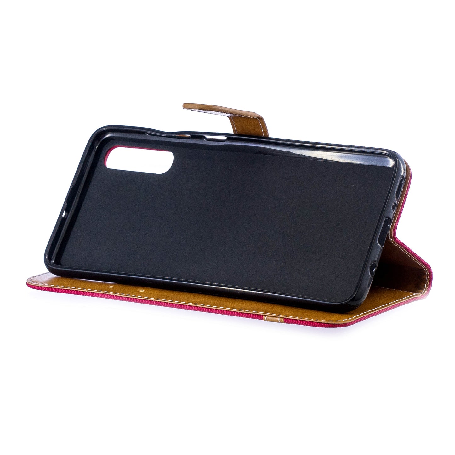 Two-tone Jean Cloth PU Leather Flip Case for Samsung Galaxy A70