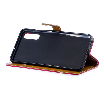 Two-tone Jean Cloth PU Leather Flip Case for Samsung Galaxy A70