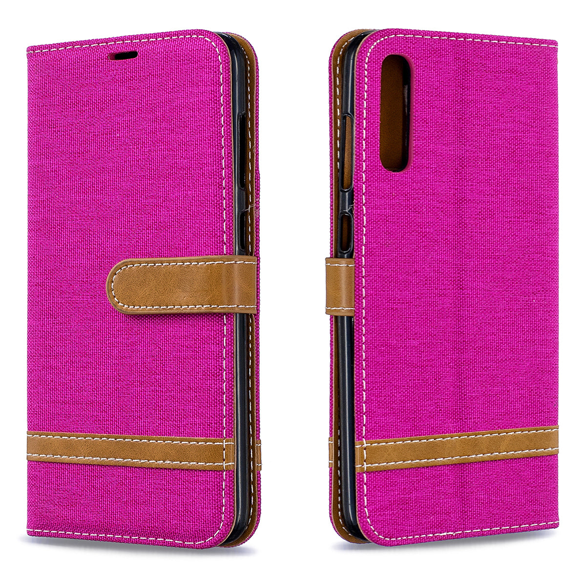 Two-tone Jean Cloth PU Leather Flip Case for Samsung Galaxy A70