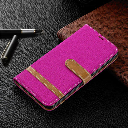 Two-tone Jean Cloth PU Leather Flip Case for Samsung Galaxy A70