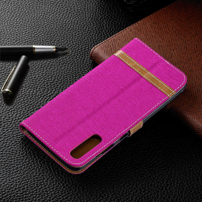 Two-tone Jean Cloth PU Leather Flip Case for Samsung Galaxy A70