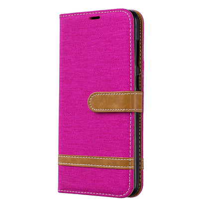 Two-tone Jean Cloth PU Leather Flip Case for Samsung Galaxy A70