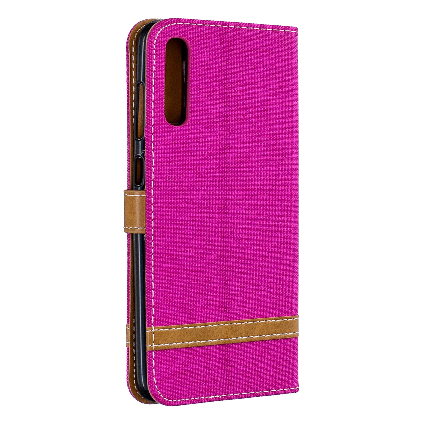 Two-tone Jean Cloth PU Leather Flip Case for Samsung Galaxy A70