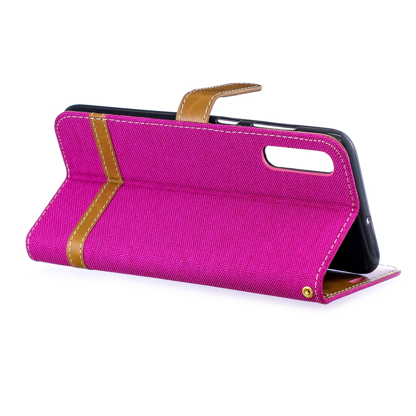 Two-tone Jean Cloth PU Leather Flip Case for Samsung Galaxy A70