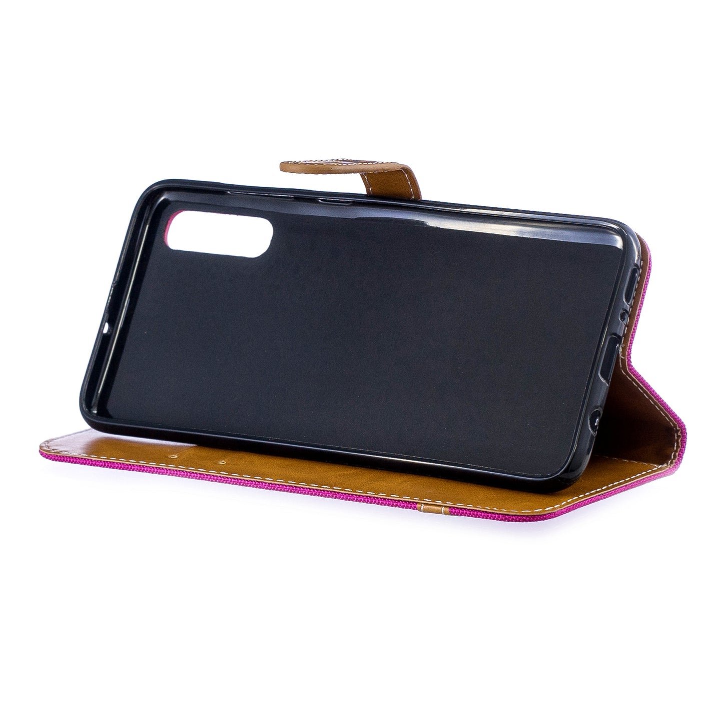 Two-tone Jean Cloth PU Leather Flip Case for Samsung Galaxy A70