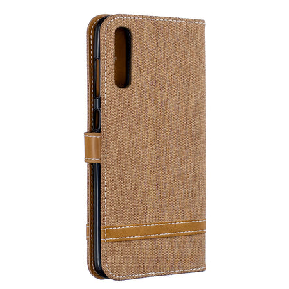 Two-tone Jean Cloth PU Leather Flip Case for Samsung Galaxy A70