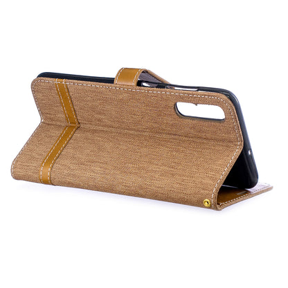 Two-tone Jean Cloth PU Leather Flip Case for Samsung Galaxy A70