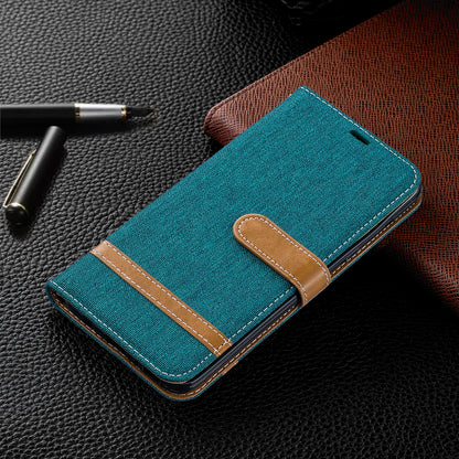 Two-tone Jean Cloth PU Leather Flip Case for Samsung Galaxy A70