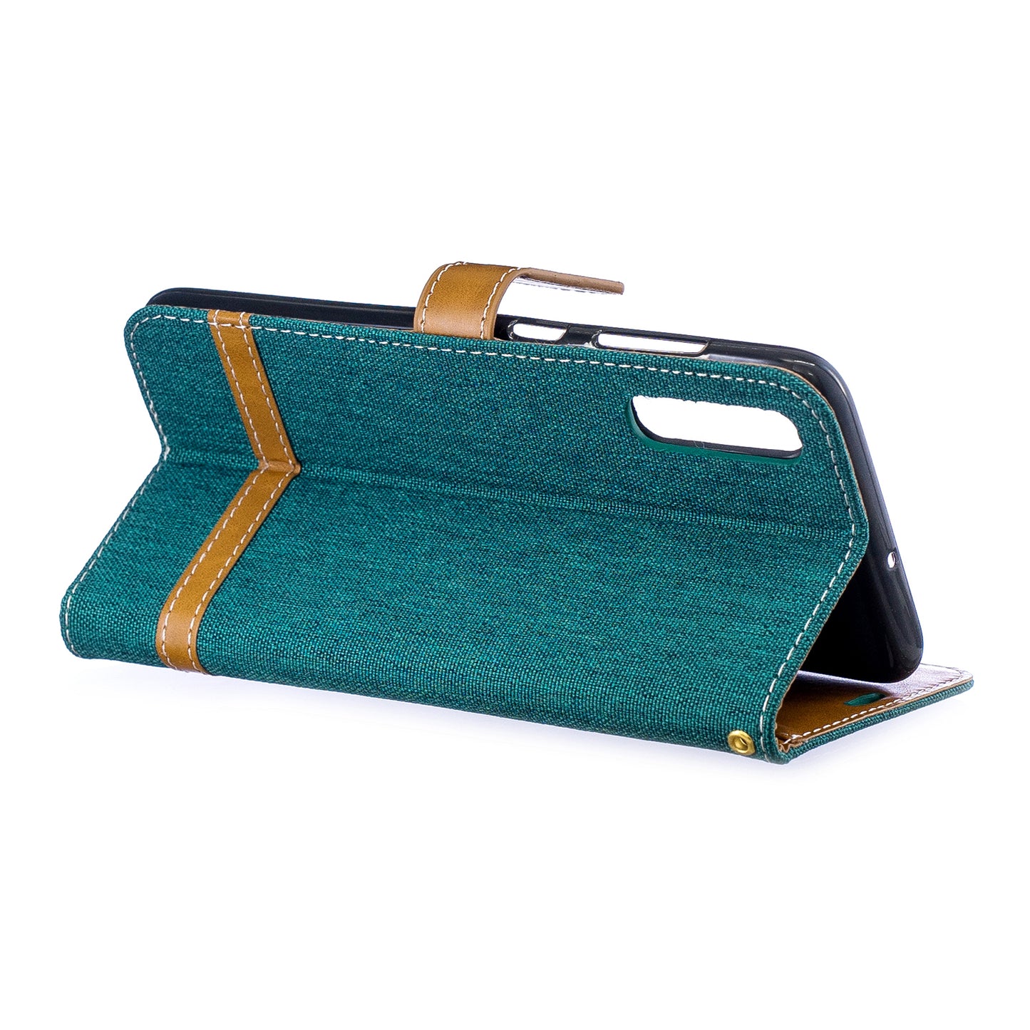 Two-tone Jean Cloth PU Leather Flip Case for Samsung Galaxy A70