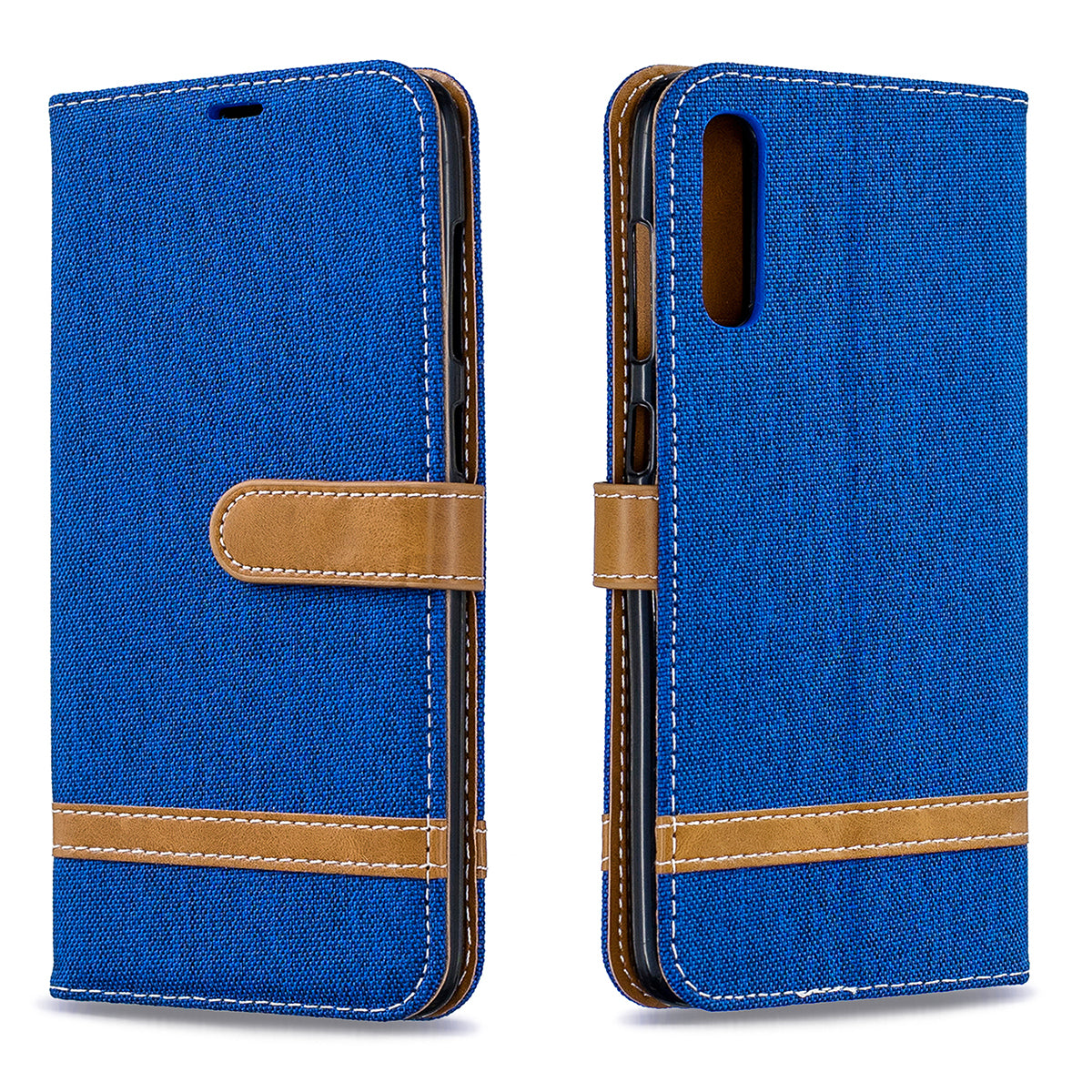 Two-tone Jean Cloth PU Leather Flip Case for Samsung Galaxy A70