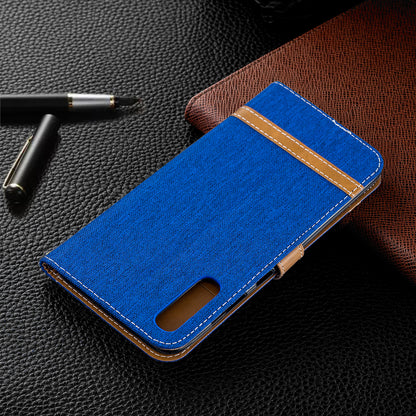 Two-tone Jean Cloth PU Leather Flip Case for Samsung Galaxy A70