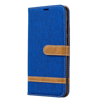 Two-tone Jean Cloth PU Leather Flip Case for Samsung Galaxy A70
