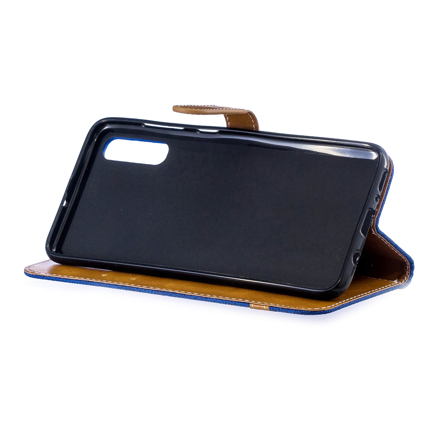 Two-tone Jean Cloth PU Leather Flip Case for Samsung Galaxy A70