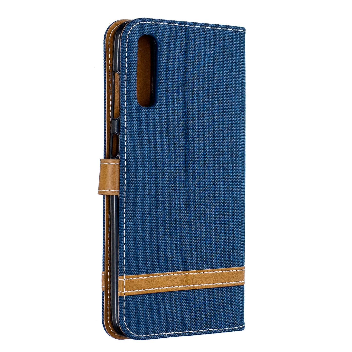 Two-tone Jean Cloth PU Leather Flip Case for Samsung Galaxy A70