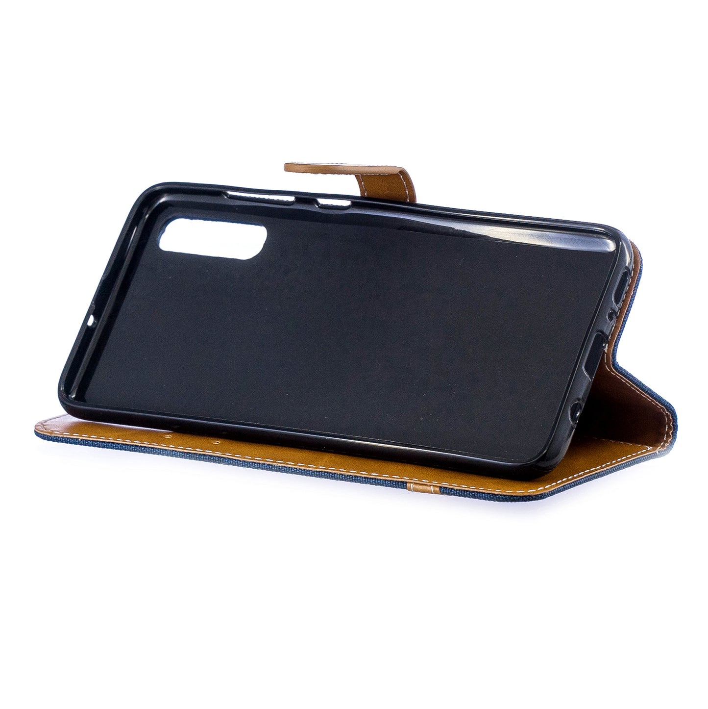 Two-tone Jean Cloth PU Leather Flip Case for Samsung Galaxy A70