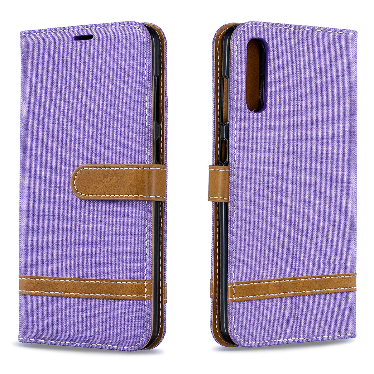 Two-tone Jean Cloth PU Leather Flip Case for Samsung Galaxy A70