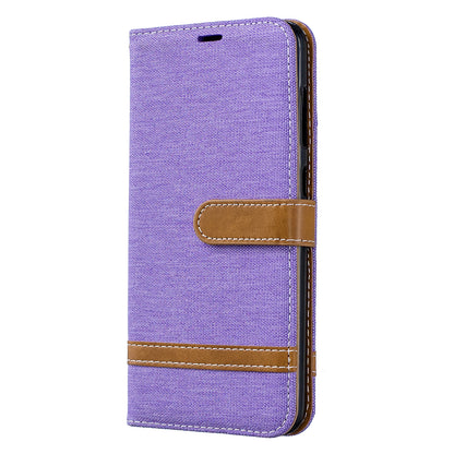 Two-tone Jean Cloth PU Leather Flip Case for Samsung Galaxy A70