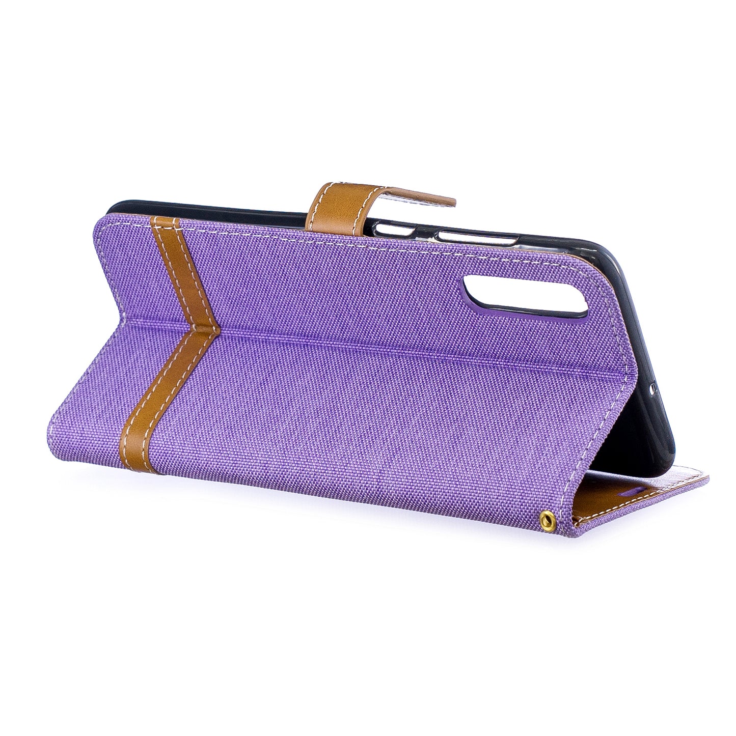 Two-tone Jean Cloth PU Leather Flip Case for Samsung Galaxy A70
