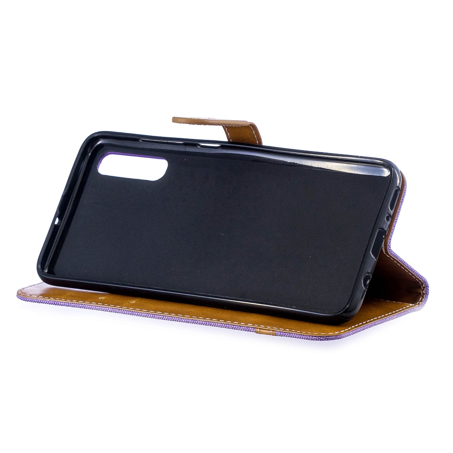 Two-tone Jean Cloth PU Leather Flip Case for Samsung Galaxy A70