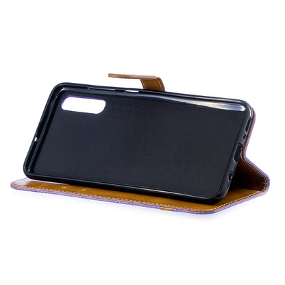 Two-tone Jean Cloth PU Leather Flip Case for Samsung Galaxy A70