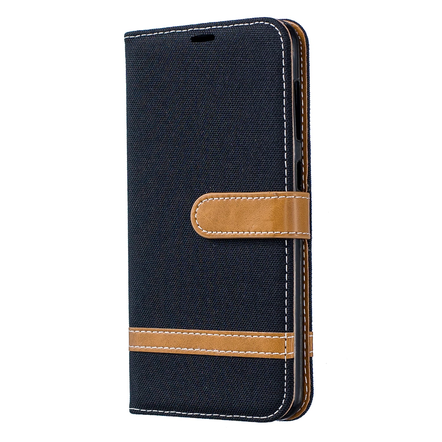 Two-tone Jean Cloth PU Leather Flip Case for Samsung Galaxy A20 / A30