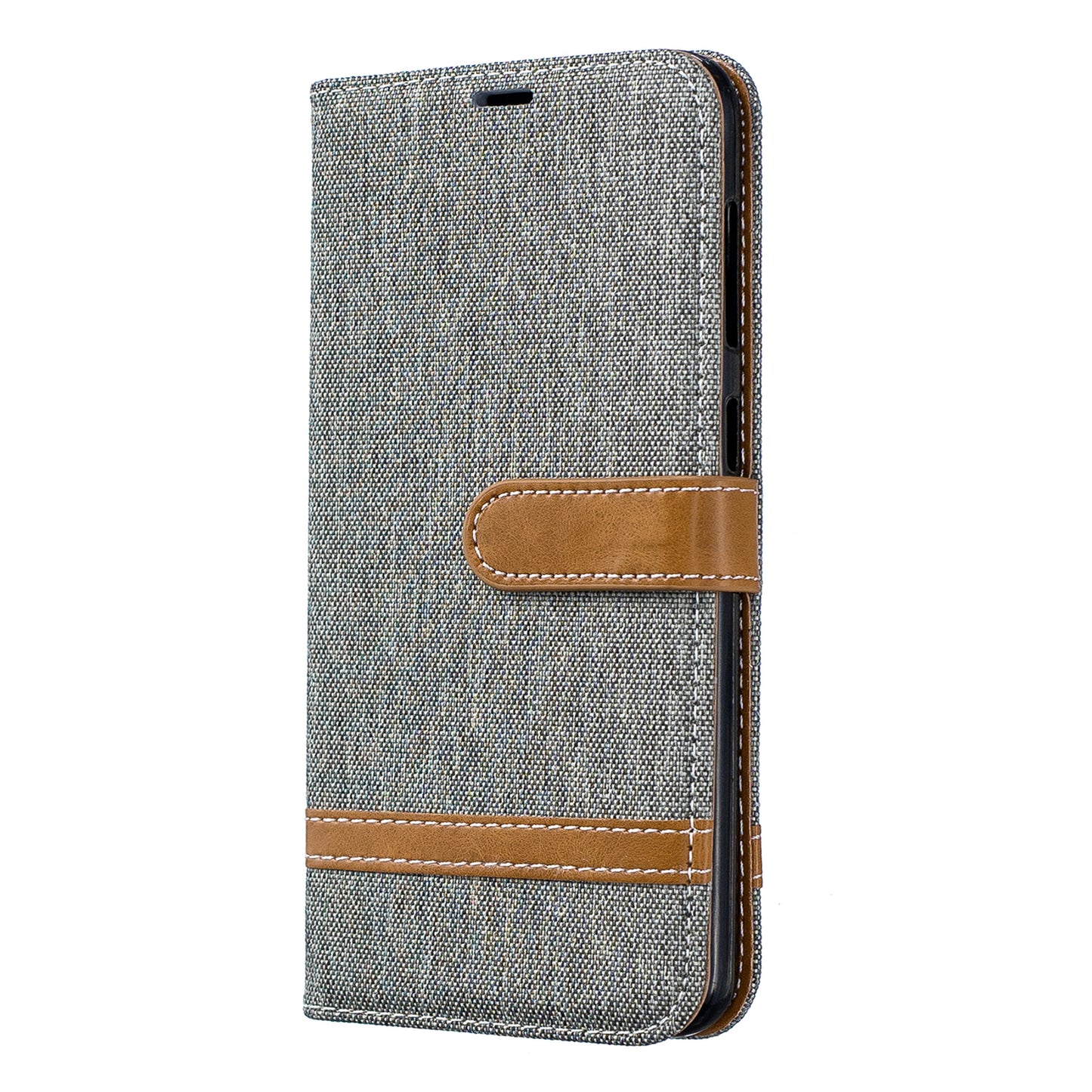 Two-tone Jean Cloth PU Leather Flip Case for Samsung Galaxy A20 / A30