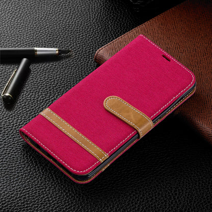Two-tone Jean Cloth PU Leather Flip Case for Samsung Galaxy A20 / A30